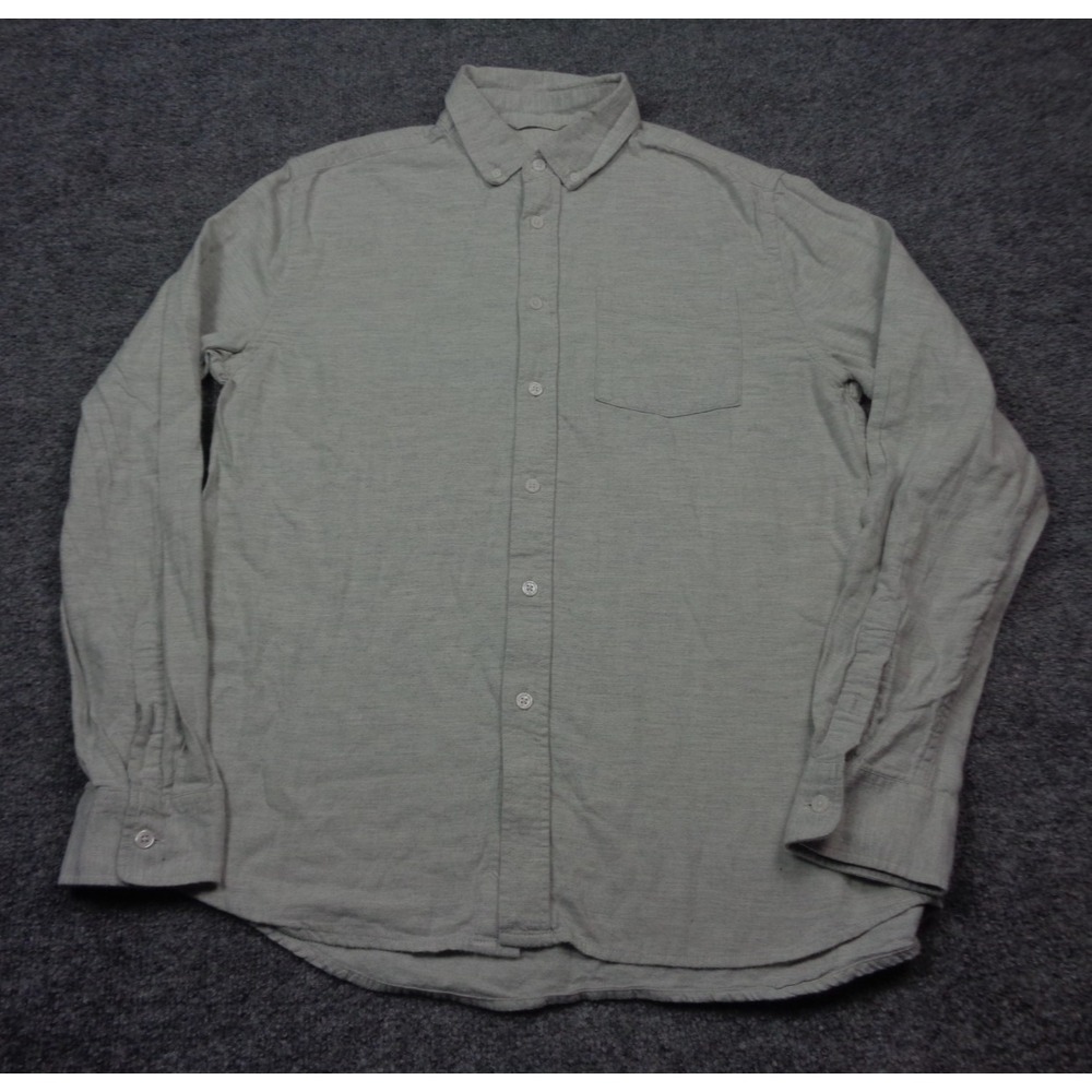 Saturdays‎ New York City Shirt Mens M Gray Cotton Chambray Long Sleeve Button Up